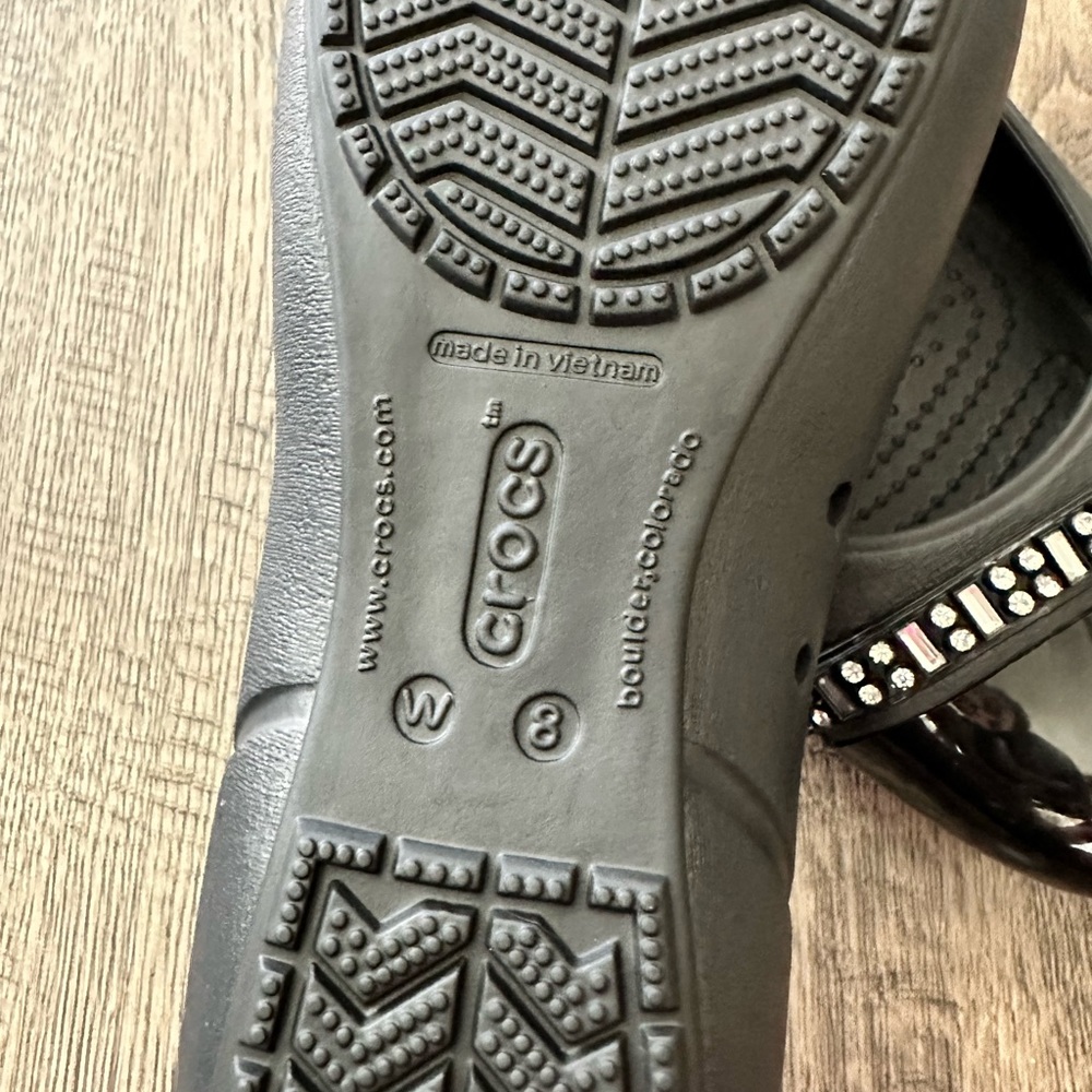 CROCS Cap Toe Rhinestones Ballet Flat/ Shoes Sz 8 - Picture 8 of 9